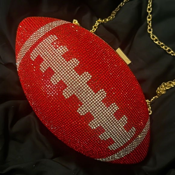 Red  Football Clutch Bag - Picture 1 of 2